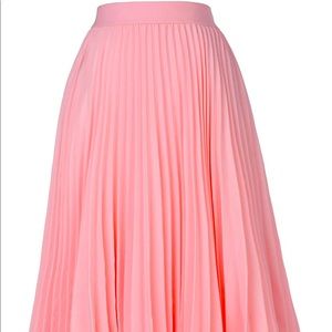 Women's High Waist Pleated A-Line Swing Skirt Pink Large Worn Once